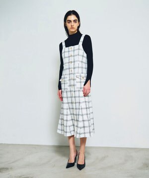  チェックツイードジャンパースカート