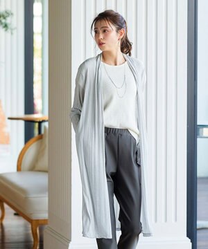  【吸水速乾・UVケア・洗える】ランダムリブカットソーカーディガン