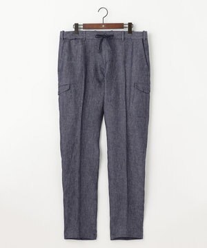  【キングサイズ・ウエストも伸びる！/JAPANファブリック/イージーパンツ/清涼/セットアップ】リネンデニム パンツ