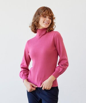  袖コンシャスで華やかさを添えて◎【23Fondation/WOMEN】タートルネック カラーニット