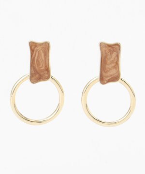  【2WAY】メタルサークル イヤリング