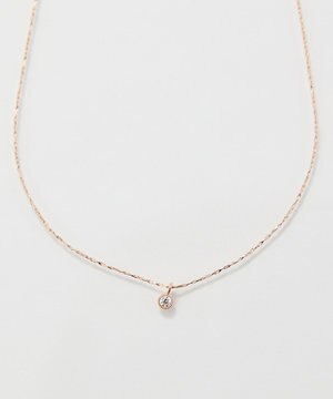  【金属アレルギー対応】シャイニーフチミルネックレス　シャンパンゴールド