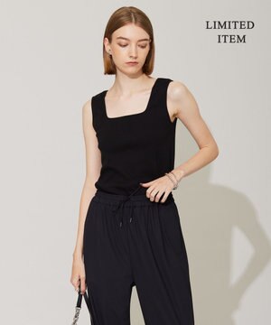  【WEB限定・洗える】 ブロードステッチリブ タンクトップ