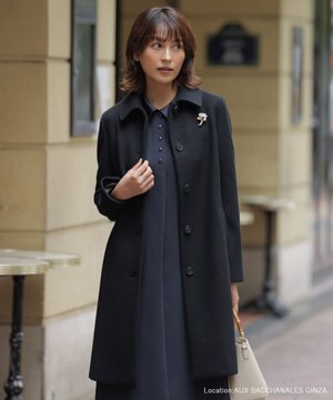  ショートビーバー ロング丈 ステンカラー コート