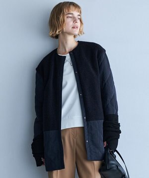  【リバーシブル着用可能】 リバーシブルキルト ミドル丈コート