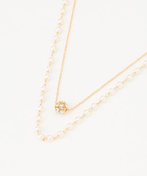  ロンデルパール調2連 ネックレス