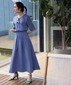  【接触冷感・洗える】美シルエットポンチ ワンピース