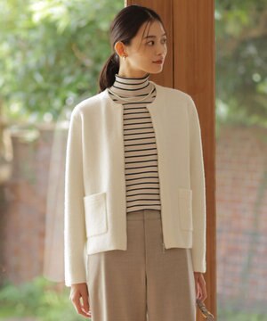  【洗える】BOUCLE ニット アウター