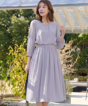  ブラウジングシフォンワンピース