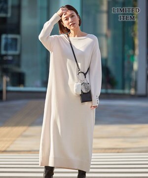 【WEB&一部店舗限定】 コットンブレンドメリノウール ワンピース