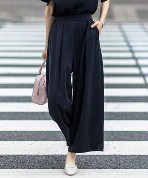  【接触冷感・吸水速乾・UVカット】サラキレイ ワイドパンツ