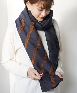  ウールカットジャカードストール
