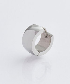  【金属アレルギー対応】ワンタッチワイドフープミニピアス(片耳)/サージカルステンレス シルバー