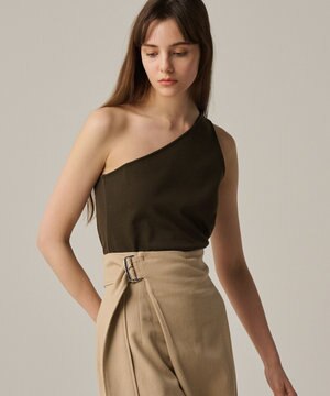 コットンミラノ ワンショルダー トップス（uncrave WHITE）