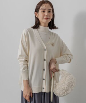  【加藤ローサさん着用 / 2WAY】スムースストレッチカシュクール カーディガン