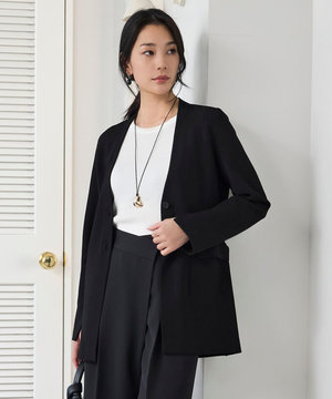 【洗える】シンセティックミラノリブ ニットジャケット