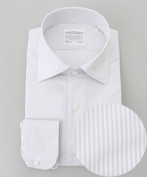 【形態安定】PREMIUMPLEATS_セミワイドカラー 通年ドレスシャツ_ストライプ(25年春夏モデル)