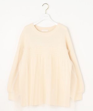 【洗える】ビスチェ風チュールコンビ ニット