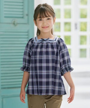  【150-160㎝】プランタンチェック ブラウス