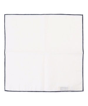  無地ヘムプリントリネン チーフ