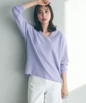  【洗える】ウールカシミヤ Vネック ニット
