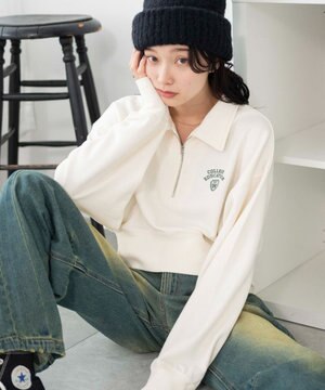  襟付きスウェット