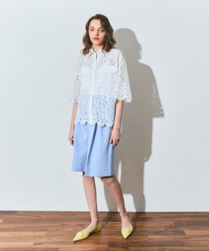  レースコンビシャツ