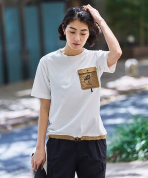  【CREA掲載・テーム ヤルヴィモチーフ・サスティナブル】ビオグレース天竺ｘリップストップTシャツ