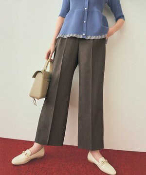  【UVカット・アンチピリング・洗える】ウーステッドエステル ワイドパンツ