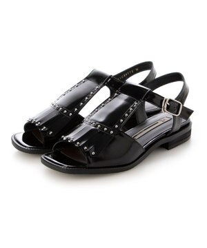  <ing>スタッズ付きキルトタッセルサンダル