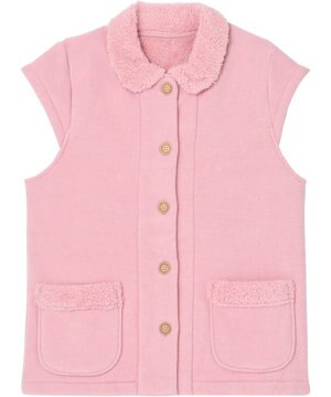  ベスト 3分袖 ショート丈(腰付近) フリース素材 ボア使用(裏側) 保温性 あたたかい 前開きタイプ レディース EX2070 ウイング／ワコール