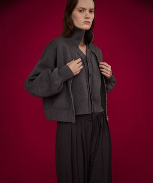  【ReNAVE・洗える】スムースニット トラックジャケット