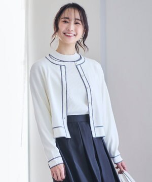  【アンサンブル対応】バイカラーニット カーディガン