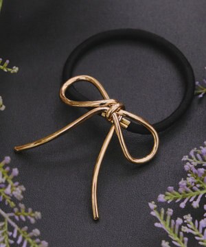  メタルリボンヘアゴム