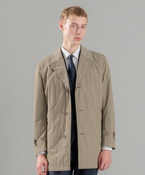  【LEON 掲載】ブライトナイロンシャンブレー 　シングルブレストスプリングコート