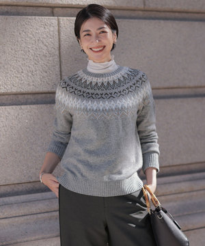FAIR ISLE ラウンドネック ニット