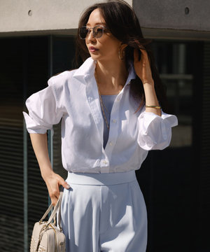 【見上愛さん着用/VERY・FUDGE掲載】CANCLINI シャーティング ベーシックシャツ