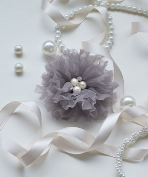 チュールフラワーコサージュ