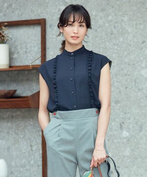 【WEB限定アイテム・洗える】ソリッドジョーゼット ブラウス