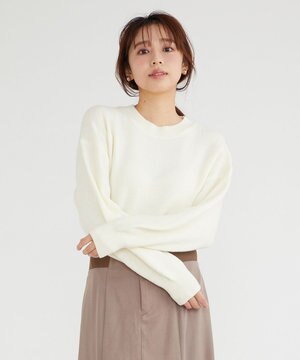  【洗える】クルーネックニット プルオーバー