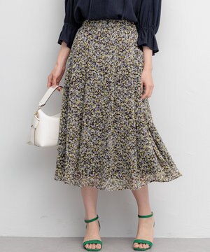  【先行予約】インプレッションフラワープリント フレアスカート