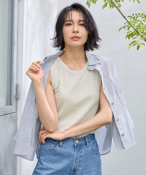  ラメテレコタンクトップ