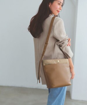  【Breath TOPKAPI】LINEA リネア レザーコンビ バケット ショルダーバッグ