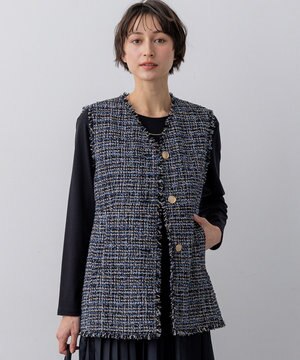  【VERY掲載】GIOLICAツイード フォルム ジレ