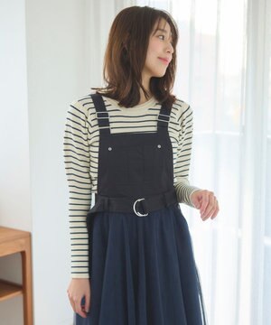  【洗える】パフショルダーリブ ニット