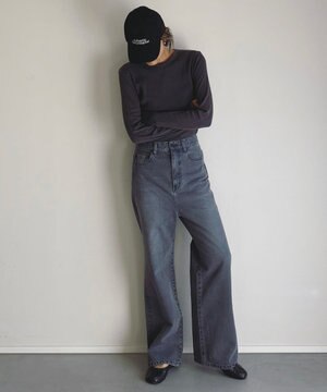  新色追加＜坪田あさみさんコラボ＞SALUU　サルー /デニムパンツ グレー