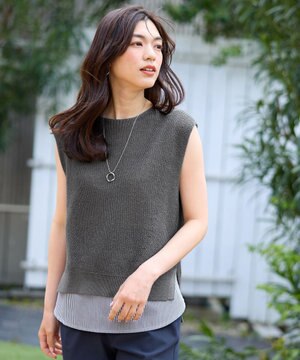  【洗濯機可/アンチピリング】ギマノースリーブニット