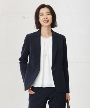  【洗える】T/Rアルガンシルク テーラード ジャケット