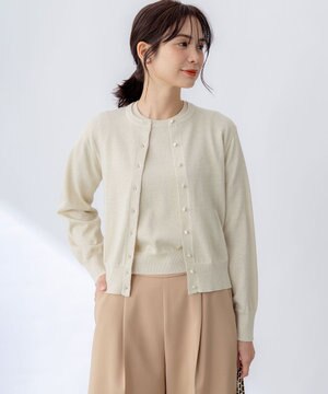  【WEB限定・2SET】5分袖ラメ入りアンサンブルニット