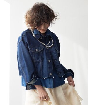  【Nave　洗える】クロップド デニムジャケット
